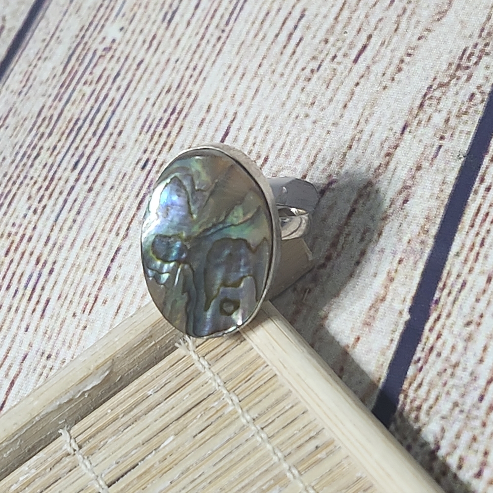 Handmade Oval Abalone Shell Handmade Ring
